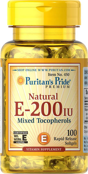 Vitamin E-200 iu Mixed Tocopherols Natural