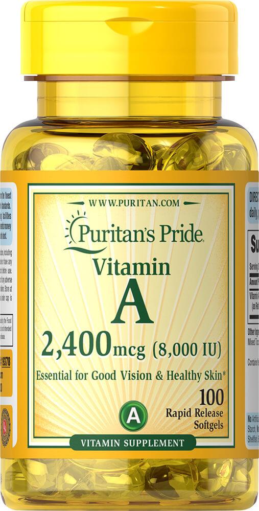 Vitamin A 8,000 IU (2,400 mcg)